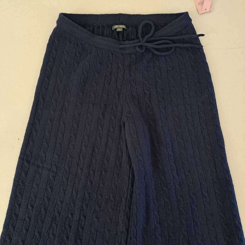 Wild Fable Cable Knit Lounge‎ Pants M Navy NEW Wide Leg Drawstring 1149-280-CB5